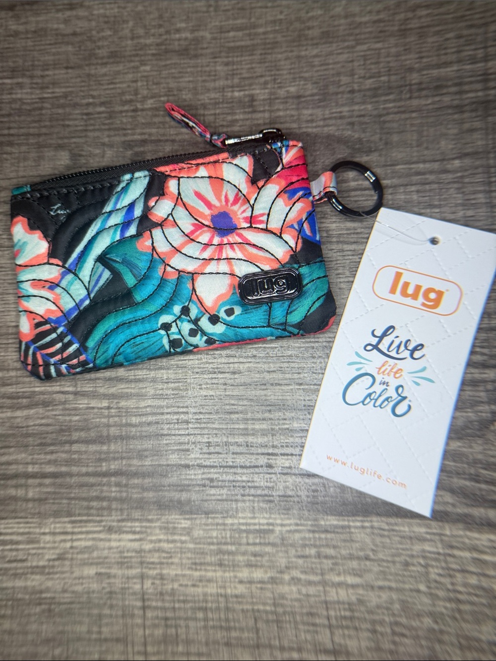Lug Metro ID Pouch Sealed NWT – Resort Tropics – Clear ID Window Tip/Coin Pouch